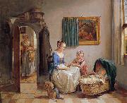 Willem van A family in an interior oil painting